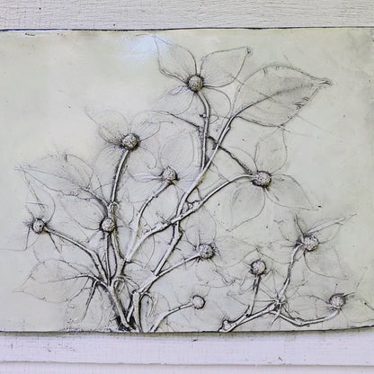 Plaster Botanical Bas Relief Artwork