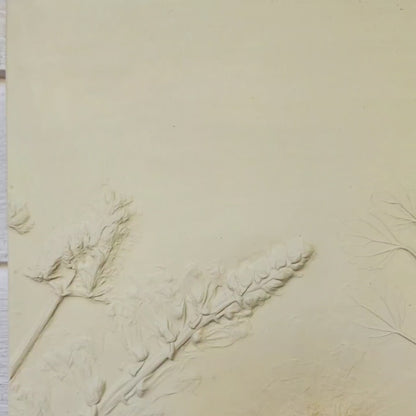 Plaster Botanical Bas Relief Artwork