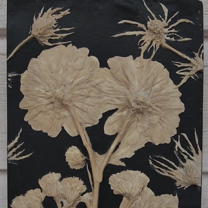 Plaster Botanical Bas Relief Artwork