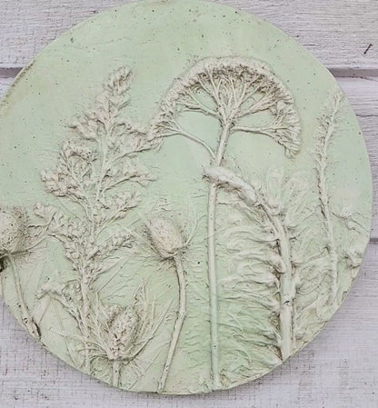 Plaster Botanical Bas Relief Artwork