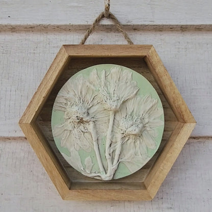 Plaster Botanical Bas Relief Artwork