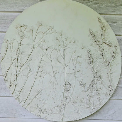 Plaster Botanical Bas Relief Artwork