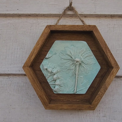 Plaster Botanical Bas Relief Artwork