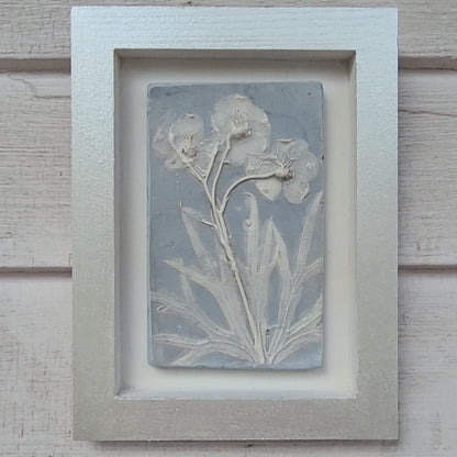 Plaster Botanical Bas Relief Artwork