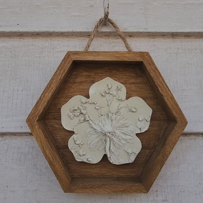 Plaster Botanical Bas Relief Artwork