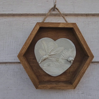 Plaster Botanical Bas Relief Artwork