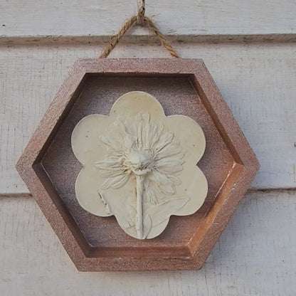 Plaster Botanical Bas Relief Artwork