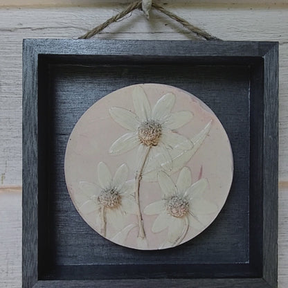 Plaster Botanical Bas Relief Artwork