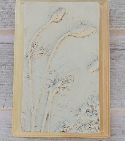 Plaster Botanical Bas Relief Artwork