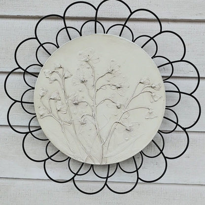 Plaster Botanical Bas Relief Artwork