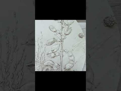 Plaster Botanical Bas Relief Wall Art
