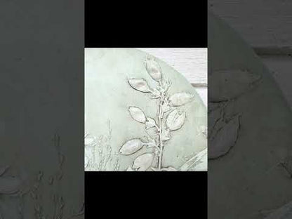 White Wild Indigo, Wild Bergamot & Gray-headed Coneflower Plaster Bas Relief Wall Art – Sage