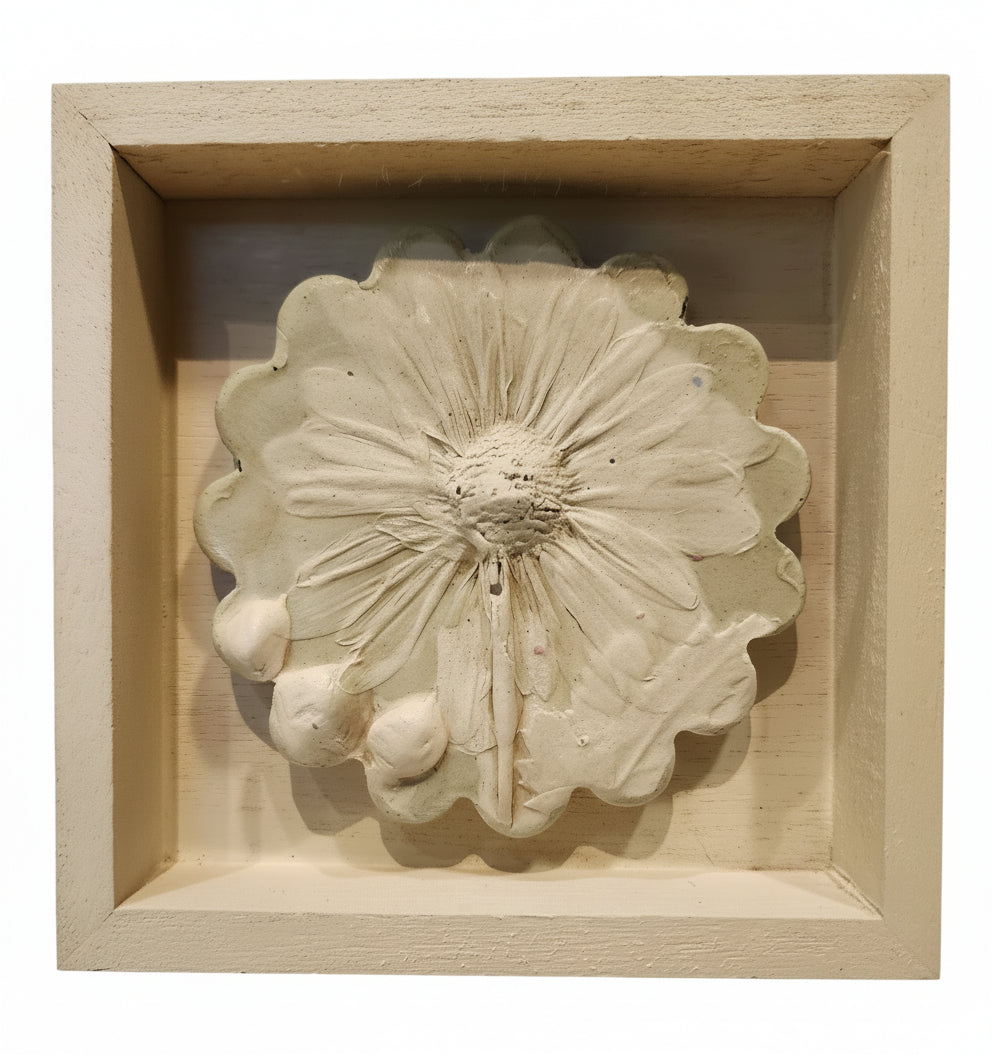 Plaster Botanical Bas Relief Artwork