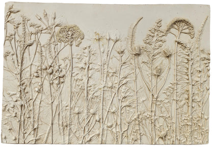 Plaster Botanical Bas Relief Artwork