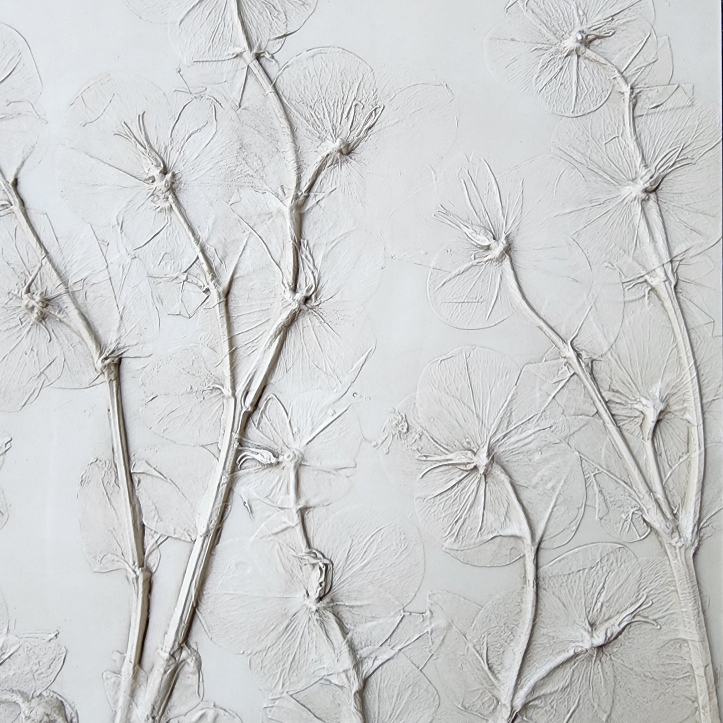 Hellebore Bas Relief Plaster Wall Art – Natural Plaster, 15×15" (2 of 2)