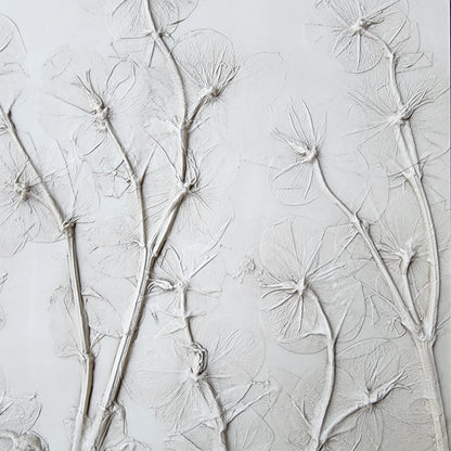 Hellebore Bas Relief Plaster Wall Art – Natural Plaster, 15×15" (2 of 2)