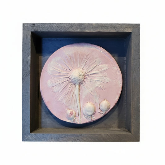 Plaster Botanical Bas Relief Artwork
