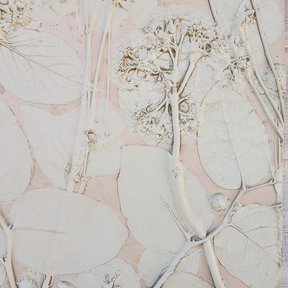 Plaster Botanical Bas Relief Artwork - Hydrangea Light