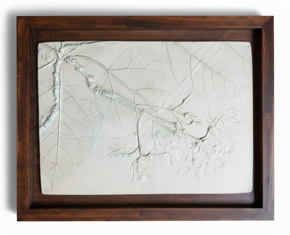Northern Catalpa Plaster Botanical Bas Relief Wall Art