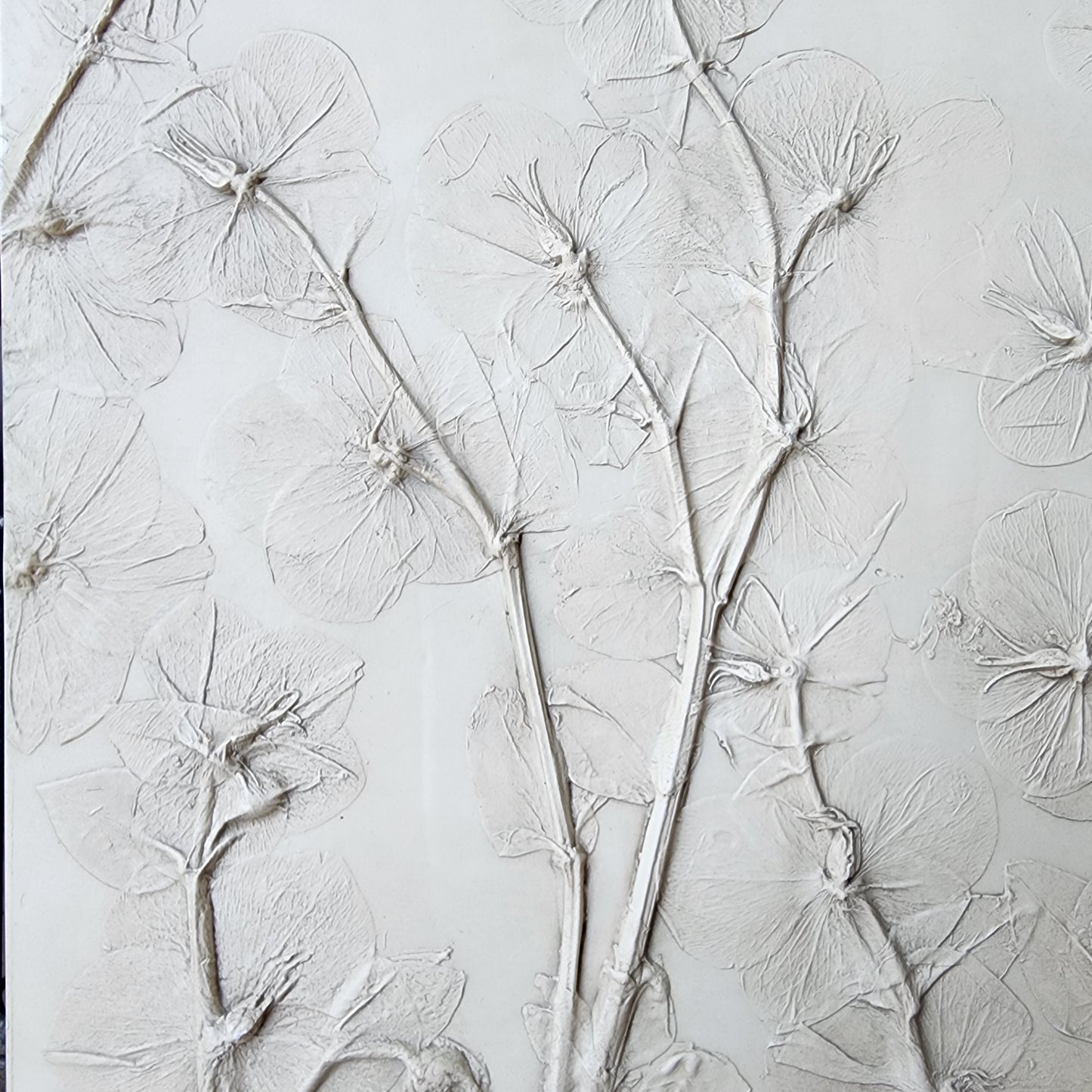 Hellebore Bas Relief Plaster Wall Art – Natural Plaster, 15×15" (2 of 2)