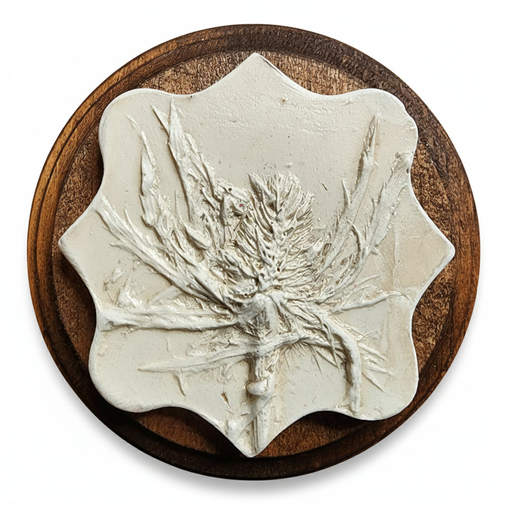 Plaster Botanical Bas Relief Artwork