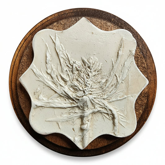 Plaster Botanical Bas Relief Artwork
