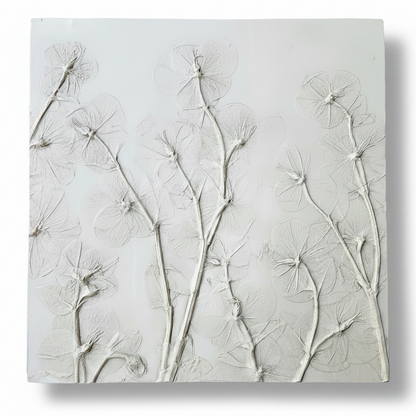 Hellebore Bas Relief Plaster Wall Art – Natural Plaster, 15×15" (2 of 2)