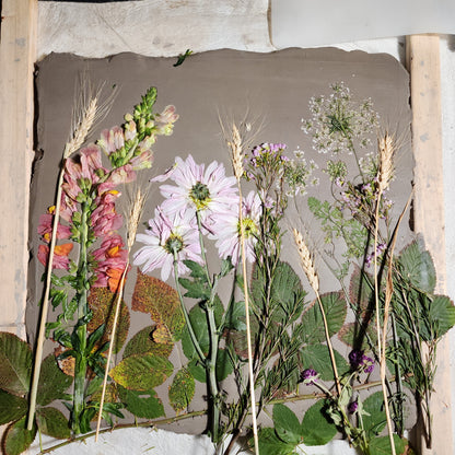 Plaster Botanical Bas Relief Artwork - Oat Light