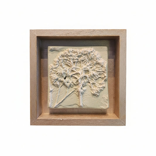 Plaster Botanical Bas Relief Artwork