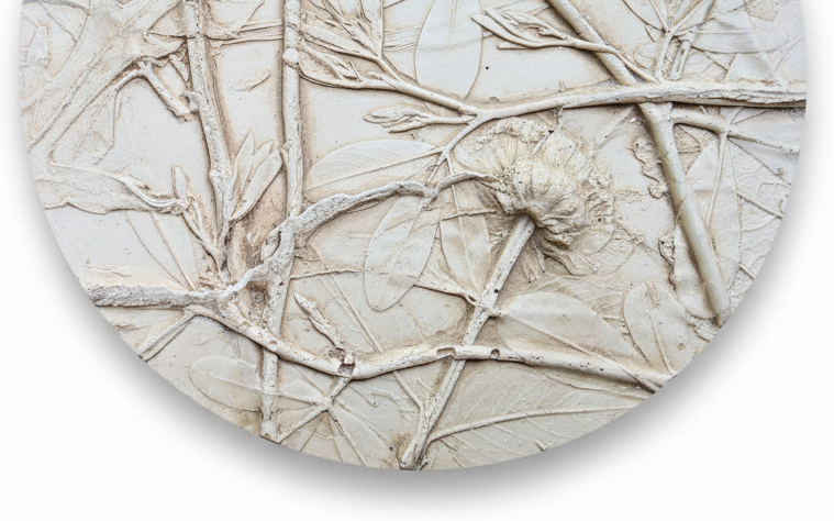 White Wild Indigo, Wild Bergamot & Compassplant Bas Relief – Natural Plaster