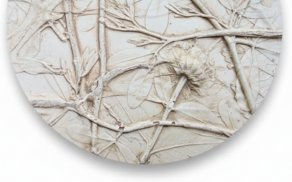 White Wild Indigo, Wild Bergamot & Compassplant Bas Relief – Natural Plaster