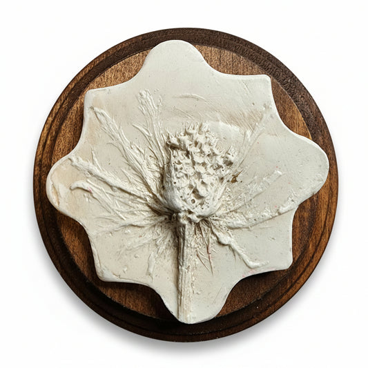 Plaster Botanical Bas Relief Artwork