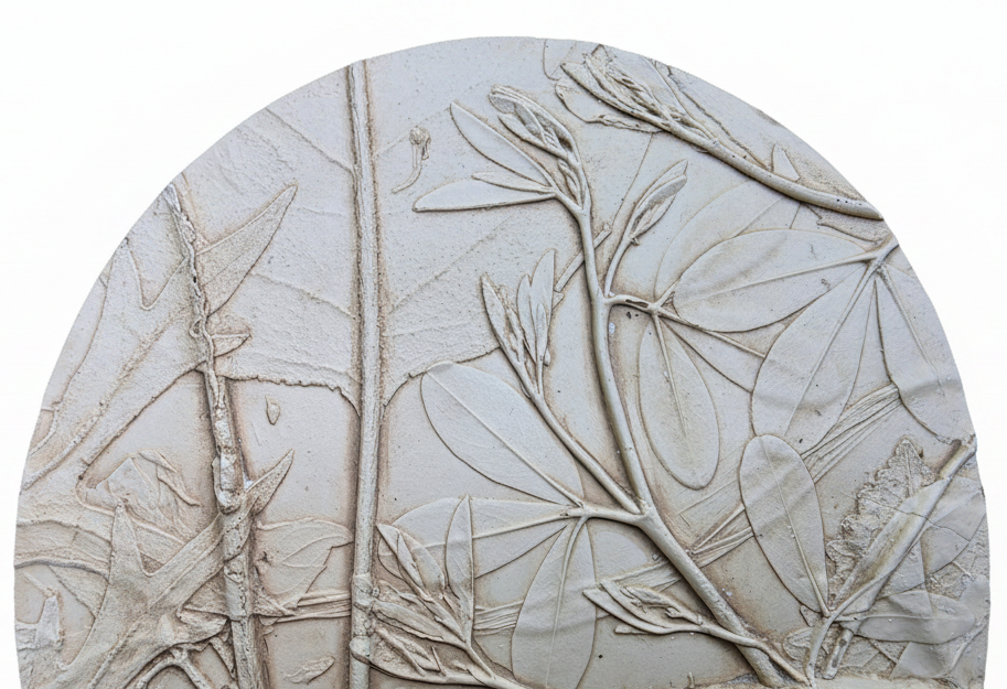 White Wild Indigo, Wild Bergamot & Compassplant Bas Relief – Natural Plaster