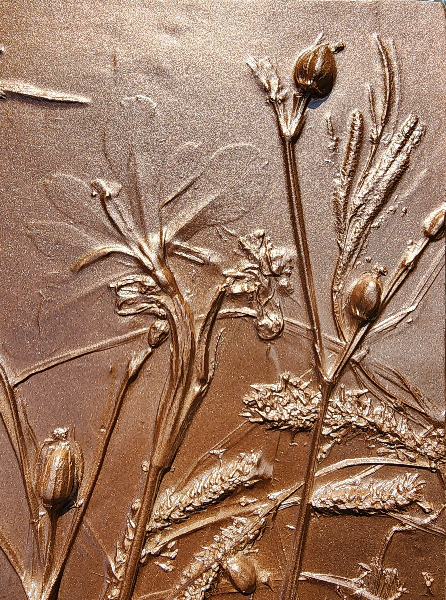 Plaster Botanical Bas Relief Artwork