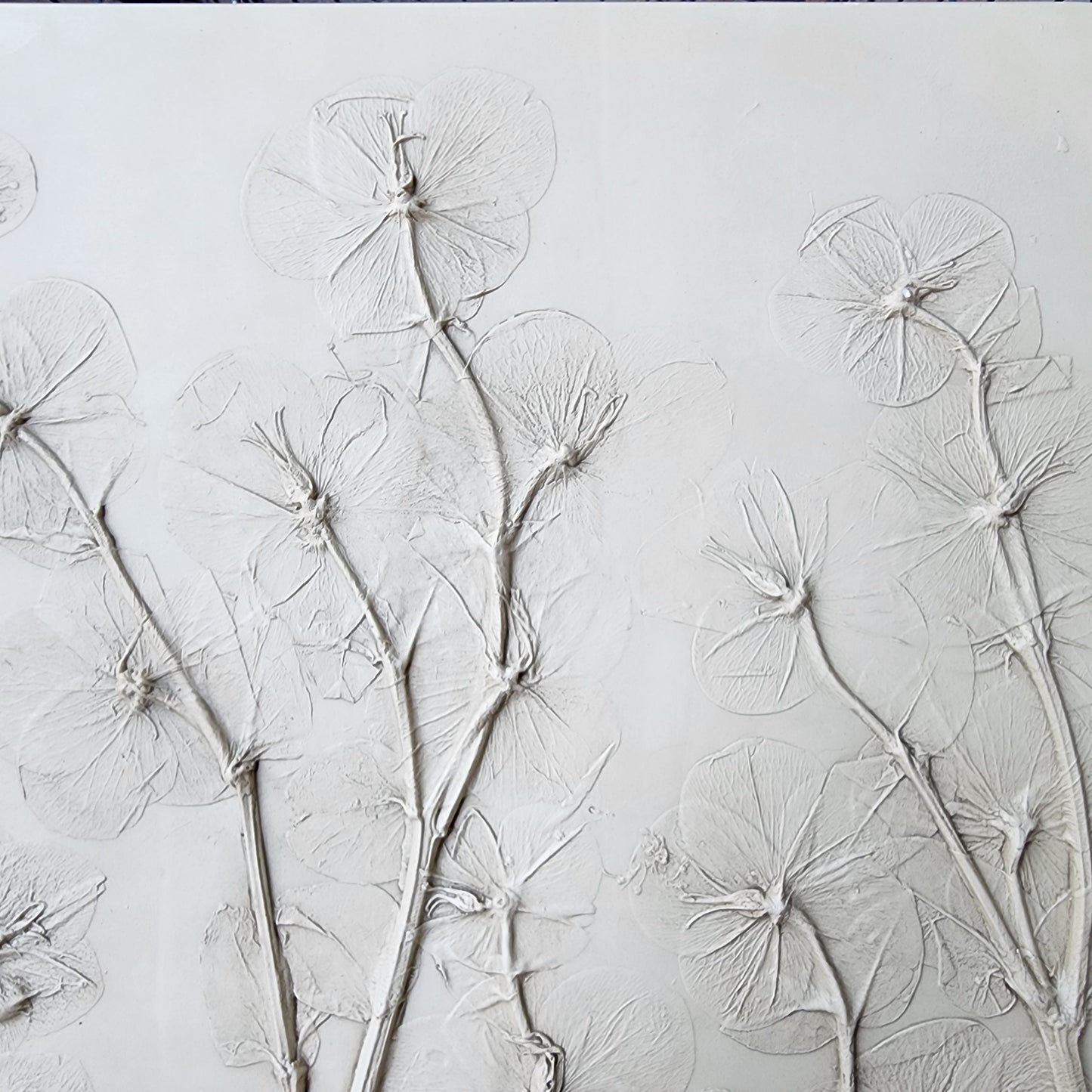 Hellebore Bas Relief Plaster Wall Art – Natural Plaster, 15×15" (2 of 2)
