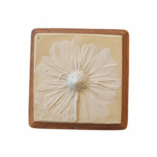 Plaster Botanical Bas Relief Artwork