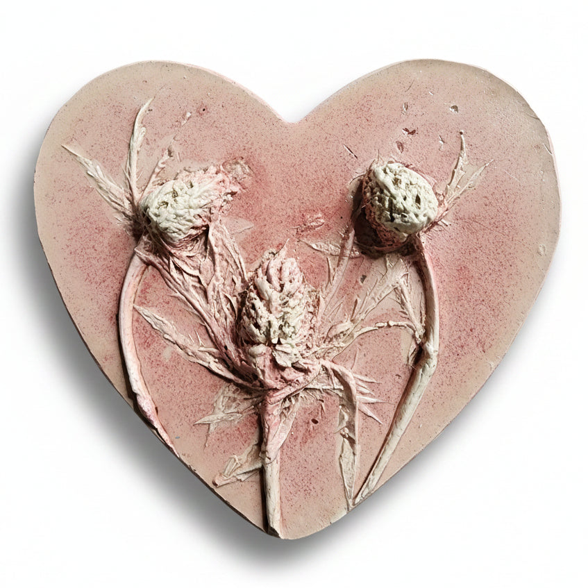 Plaster Botanical Bas Relief Artwork