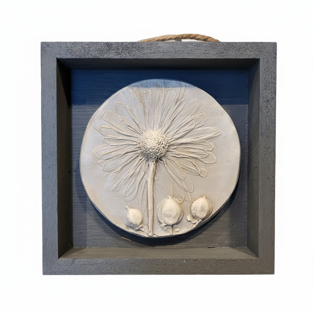 Plaster Botanical Bas Relief Artwork