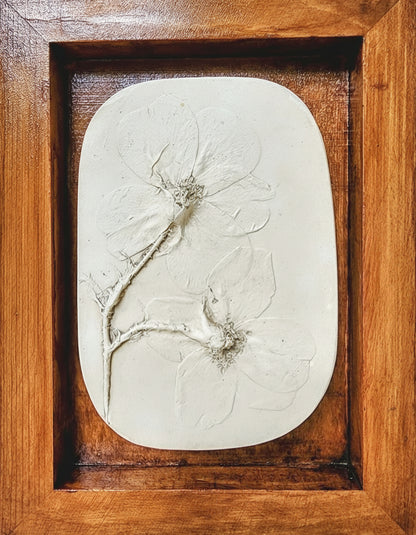 Plaster Botanical Bas Relief Artwork
