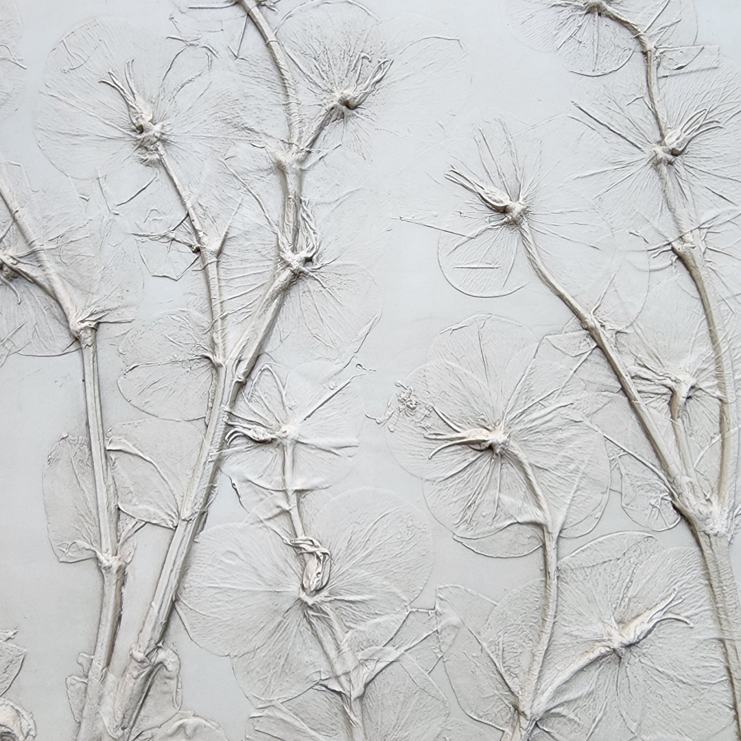 Hellebore Bas Relief Plaster Wall Art – Natural Plaster, 15×15" (2 of 2)