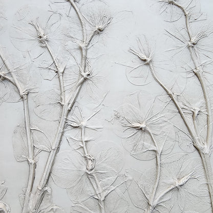 Hellebore Bas Relief Plaster Wall Art – Natural Plaster, 15×15" (2 of 2)