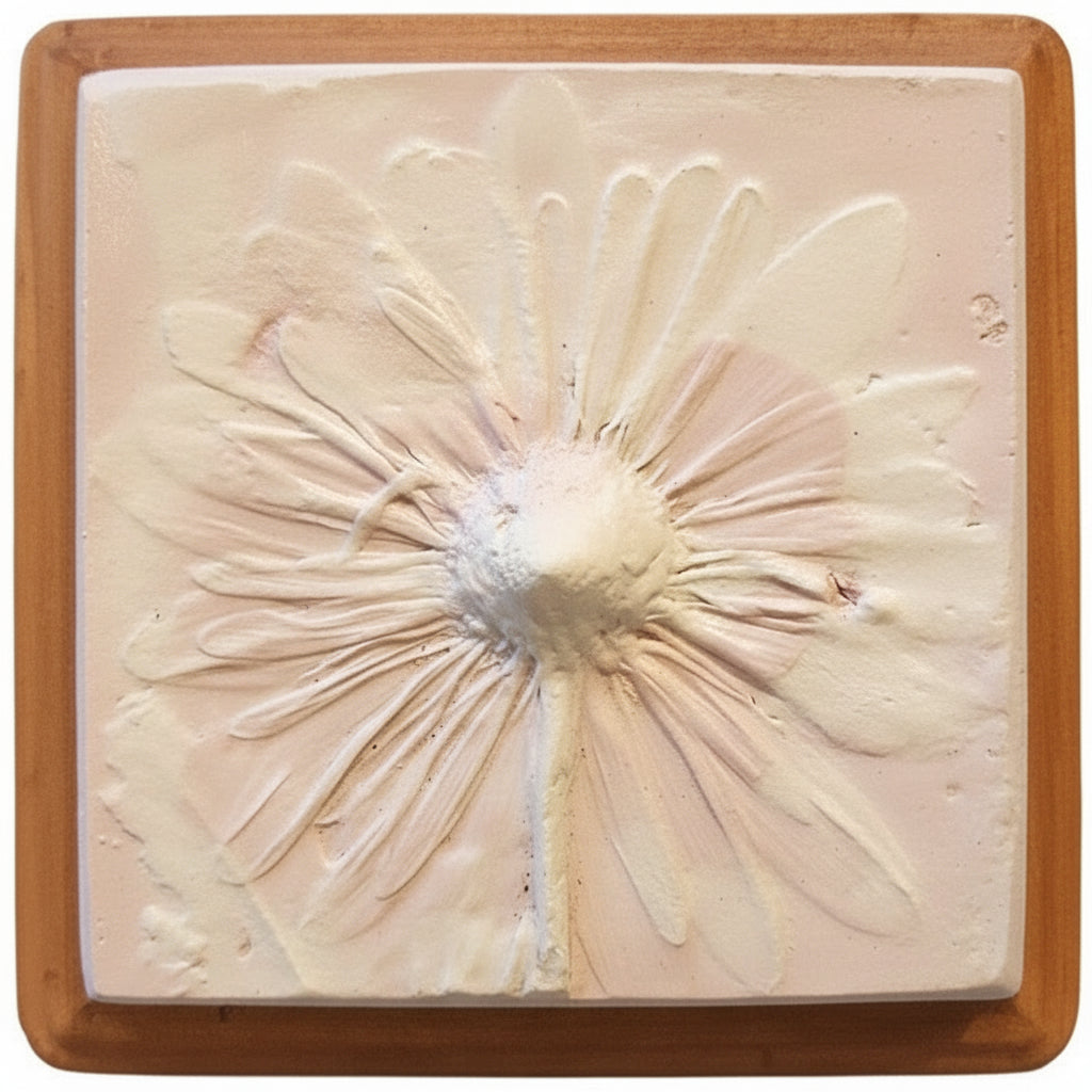 Plaster Botanical Bas Relief Artwork