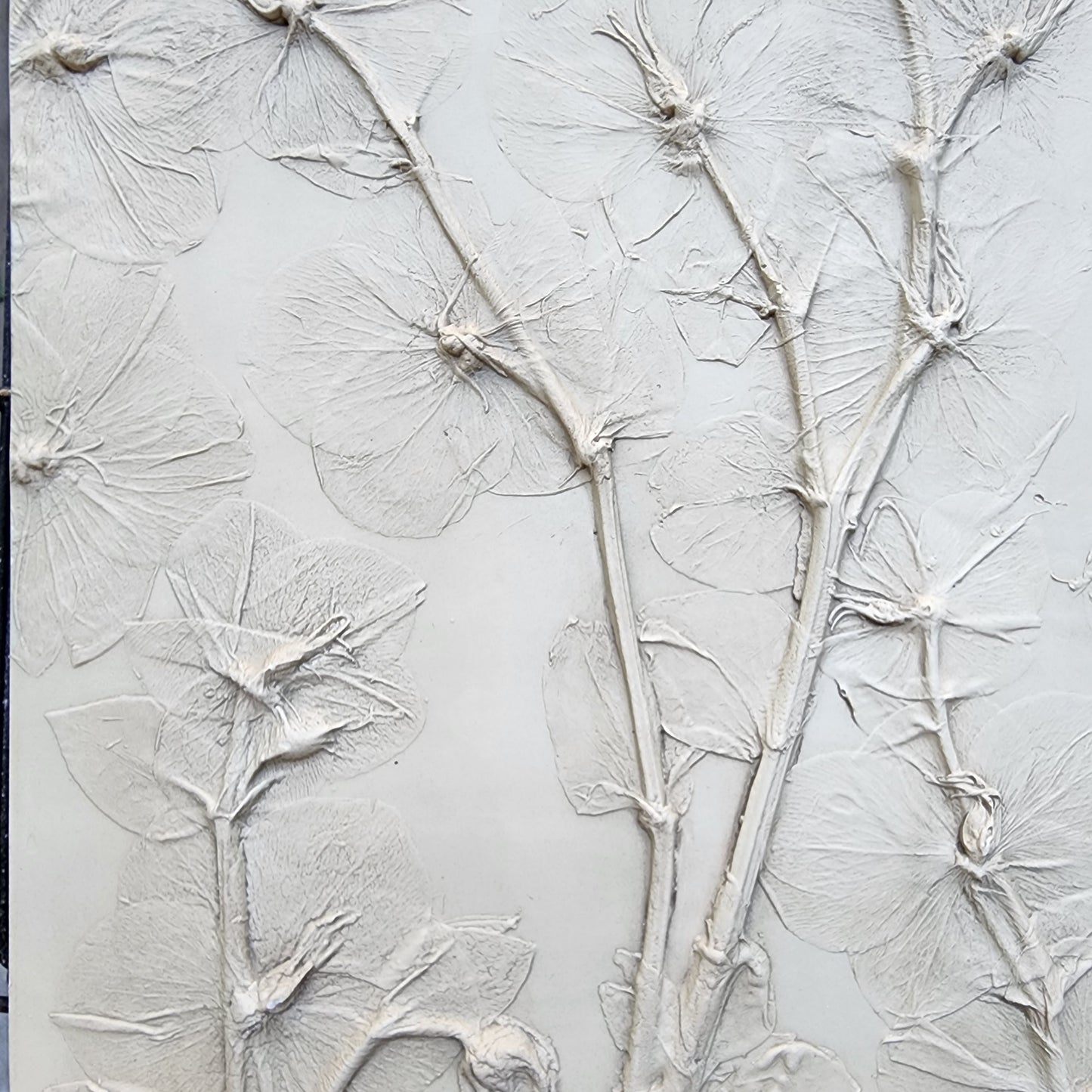 Hellebore Bas Relief Plaster Wall Art – Natural Plaster, 15×15" (2 of 2)