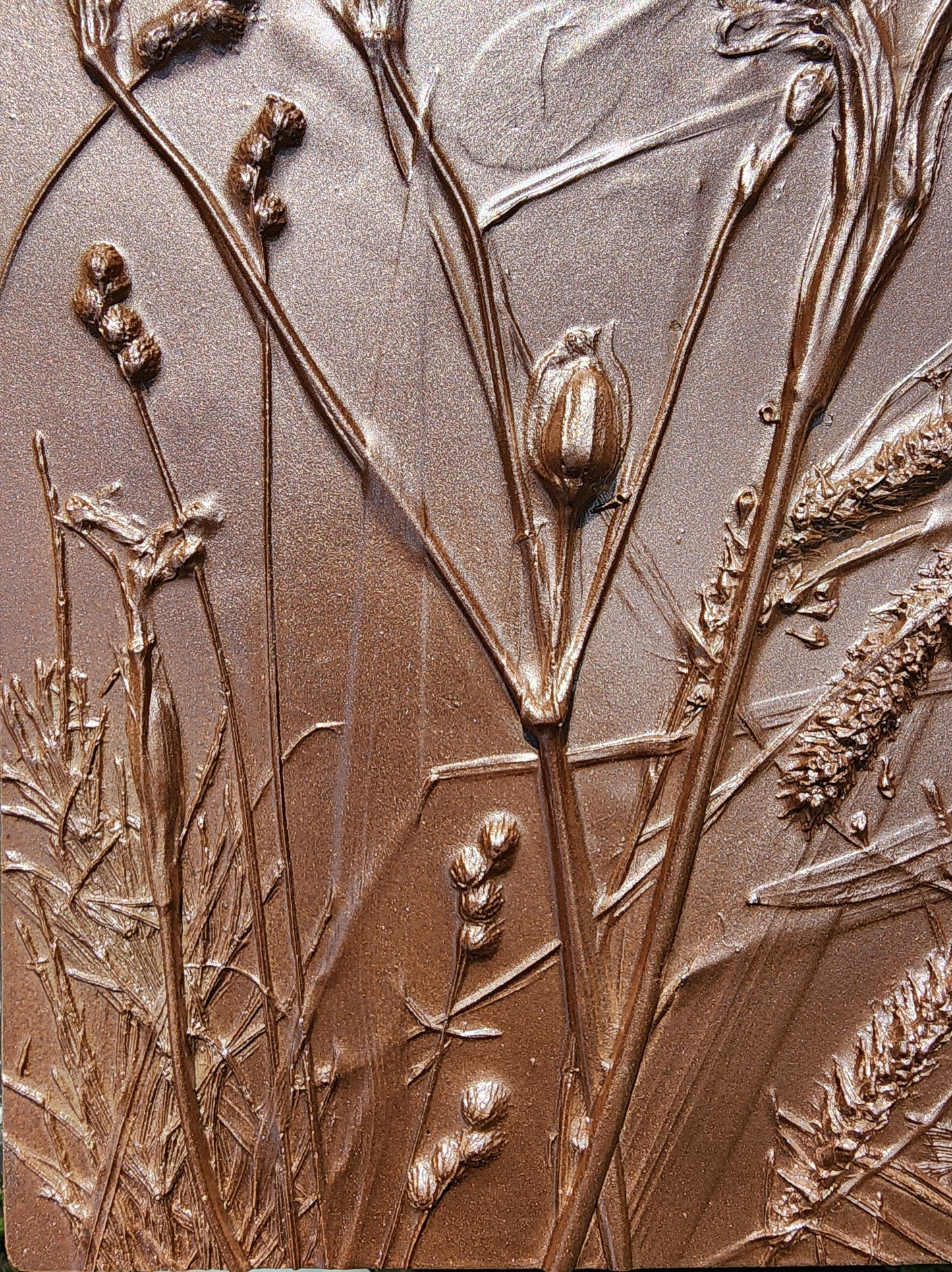 Plaster Botanical Bas Relief Artwork
