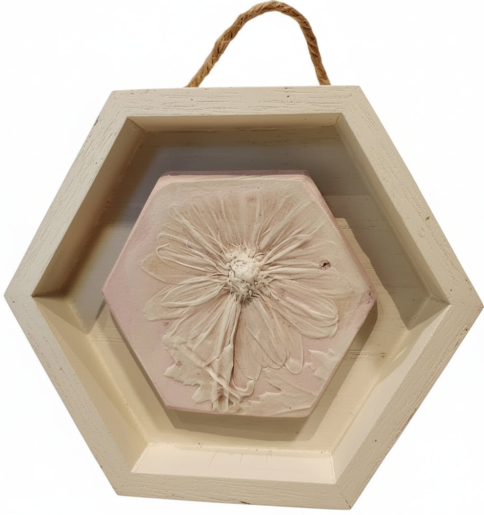 Plaster Botanical Bas Relief Artwork