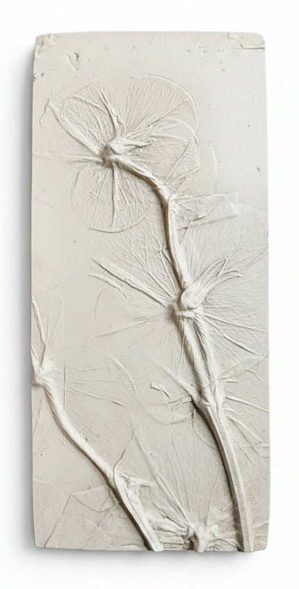 Plaster Botanical Bas Relief Artwork