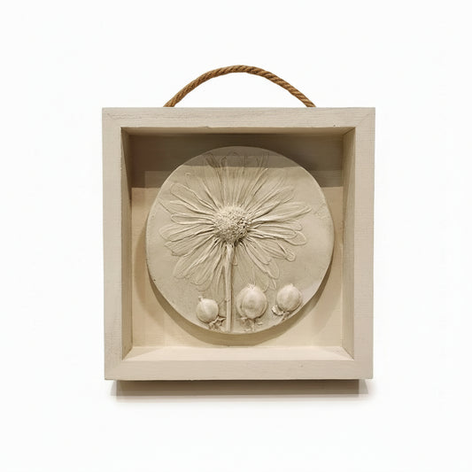 Plaster Botanical Bas Relief Artwork