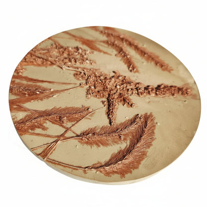 Plaster Botanical Bas Relief Artwork