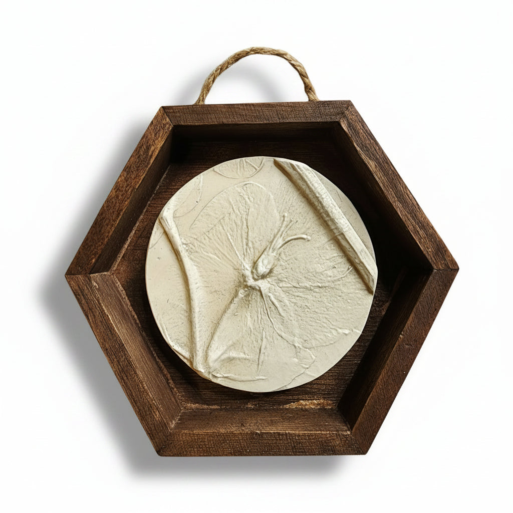 Plaster Botanical Bas Relief Artwork