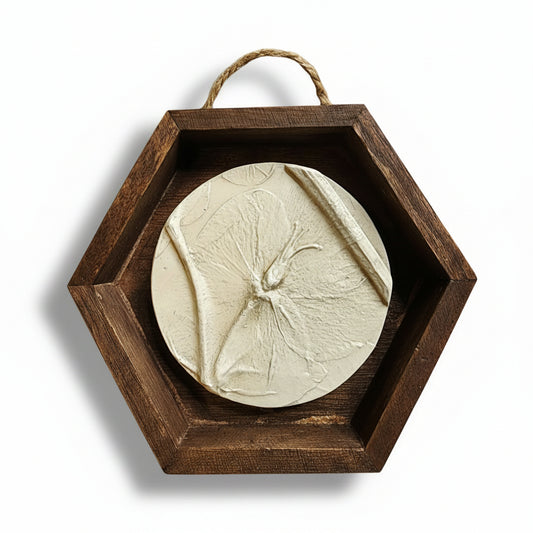 Plaster Botanical Bas Relief Artwork
